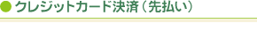 クレジットカード決済(先払い)