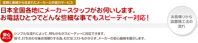 お見積りから施工設置迄の流れ