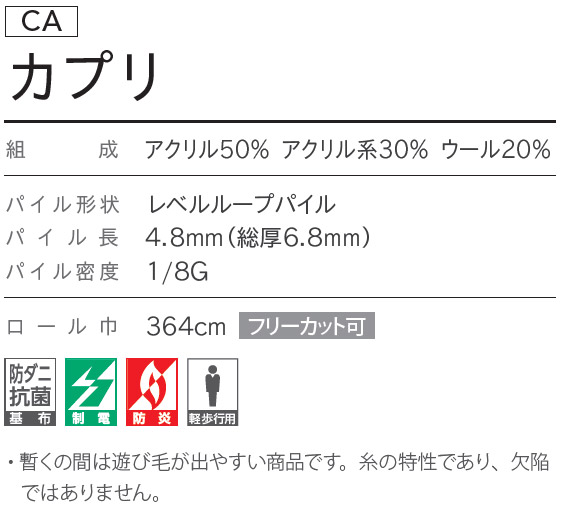 カプリCA シンコールのカーペット