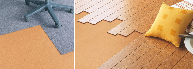 床下地用コルク材 [コルクアンダーフェルトロール] 断熱性・防振面でも