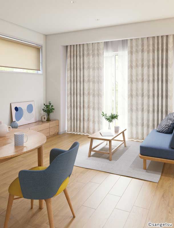 【金運アップ】白トカゲ（フレーム付） 遮光2級 カーテン [ジグザグ] OP3179 OP3180 2色 サンゲツ