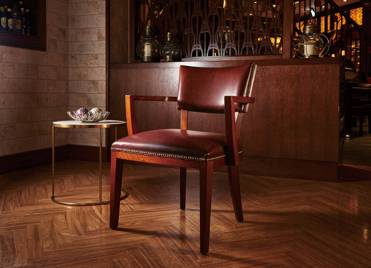 出石D長椅子 背付 間口/1200mm | 張地：Aランクレザー ゼラコート 6688