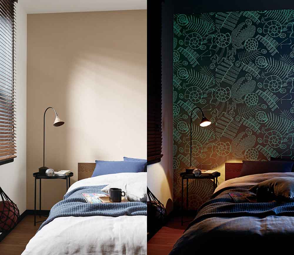 TWP9143 蓄光 トキワ 壁紙 パインブル2023-26 (1m販売)